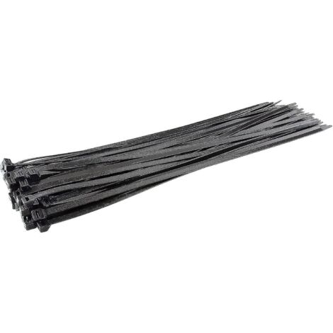 Colliers de serrage argentés longs et résistants, 370 mm x 4,8 mm, lot de 100, en nylon de qualité supérieure, fermeture éclair 580 mm x 12,7 mm, noir