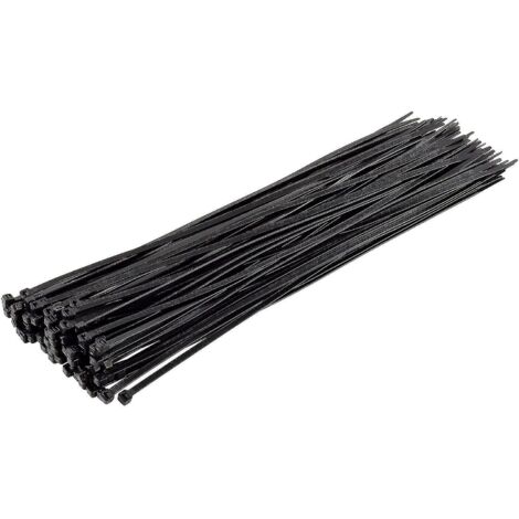 Colliers de serrage argentés longs et résistants, 370 mm x 4,8 mm, lot de 100, en nylon de qualité supérieure, noirs.