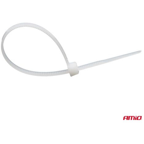 Colliers de serrage blancs 2,5 × 150 mm, 100 pièces AMIO-04306