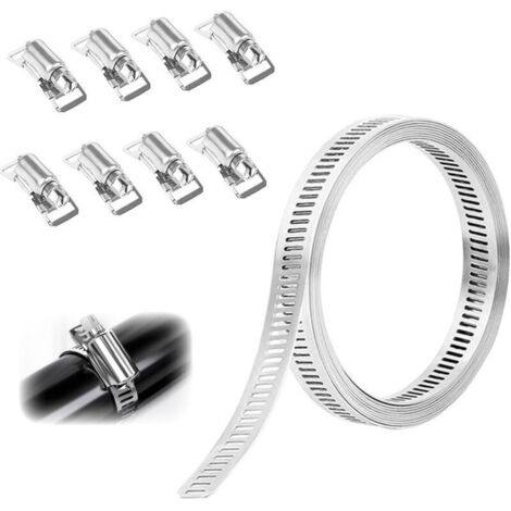 Colliers de serrage de 3,5 m en acier inoxydable 304 avec technologie de fixation pour tous les projets de tuyaux, pour tuyau d'eau, tuyau de gaz, tuyau automobile et piscine, machine à