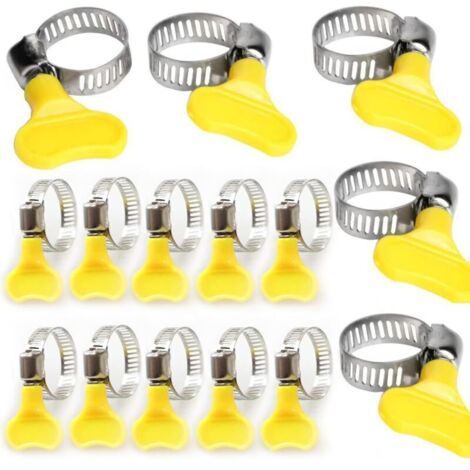 Colliers de serrage en acier inoxydable, lot de 24, clé à molette avec vis sans fin, colliers de serrage pour conduites de carburant, pour plomberie et applications automobiles (18-32 mm)
