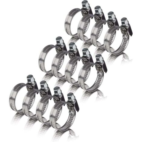 Colliers de serrage en acier inoxydable Ulisem12 16-25 mm - Colliers de serrage professionnels en acier inoxydable V2A pour machines à laver, lave-vaisselle Colliers de serrage 16-25 mm