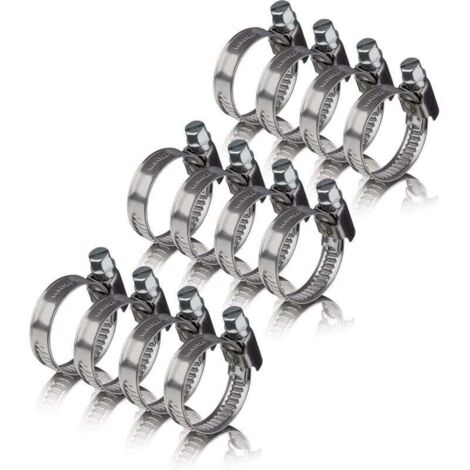 Colliers de serrage en acier inoxydable Ulisem12 16-25 mm - Colliers de serrage professionnels en acier inoxydable V2A pour machines à laver, lave-vaisselle Colliers de serrage 16-25 mm