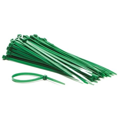 Jeu de serre-cables en nylon - 4 6 x 200 mm - vert (100 pcs)