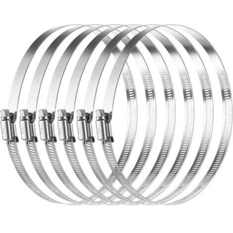Colliers de serrage en pouces Colliers de serrage en acier inoxydable 304 Colliers de serrage réglables 141 mm-165 mm Collier de serrage (lot de 6)
