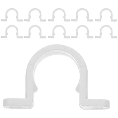 Colliers de Serrage en Pvc 20 Mm Lot Supports U pour Tubes, Fixations Robustes et Réutilisables, Accessoires Plomberie Fixation Sécurisée Tuyaux Intérieurs -