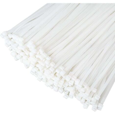 Colliers de serrage multi-usages, colliers en nylon, colliers de serrage autobloquants, blancs, 200 x 3,6 mm (100 pièces)