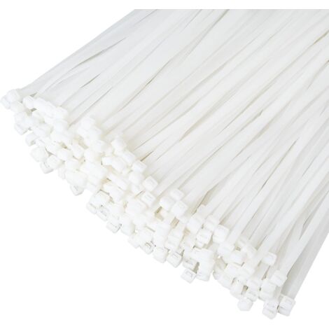 Colliers de serrage multi-usages, colliers en nylon, colliers de serrage autobloquants, blancs, 200 x 3,6 mm (100 pièces)