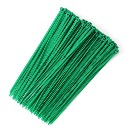 Colliers de serrage multi-usages, colliers en nylon, colliers de serrage autobloquants, verts, 200 x 3,6 mm (100 pièces)