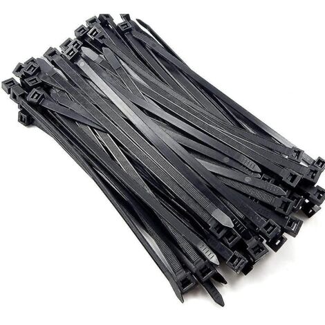 Colliers de serrage noirs 400 mm x 7,6 mm, colliers de serrage haute résistance, autobloquants et robustes