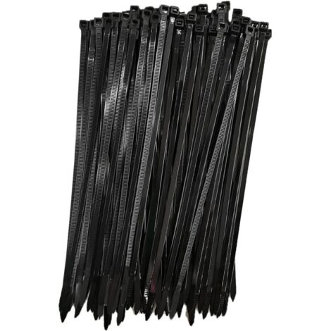 Colliers de serrage nylon Rilsan 250 mm x 7,6 mm – Résistance 22 kg – Set de 100 pièces – Température -20 °C à 85 °C