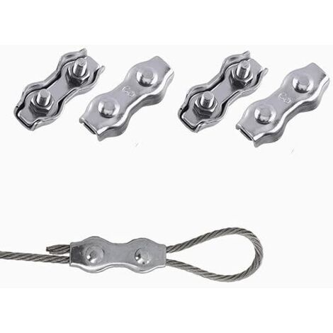 Colliers de serrage pour câbles en acier, colliers de serrage pour câbles, colliers duplex, colliers de serrage doubles M3, colliers de serrage doubles en acier inoxydable, colliers de serrage M3 en a