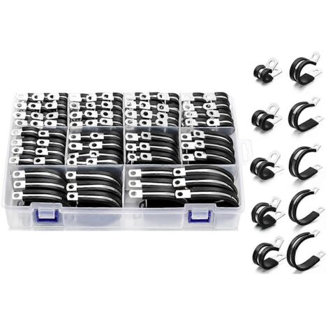 Colliers de serrage pour câbles - Kit de 112 pièces, 10 tailles - Assortiment de colliers de serrage pour tuyaux