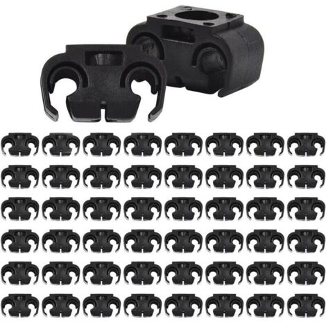 Colliers de serrage pour flexibles de frein automobile , 50 pièces , support de fixation à 2 points , double collier , plastique noir , pièces automobiles universelles