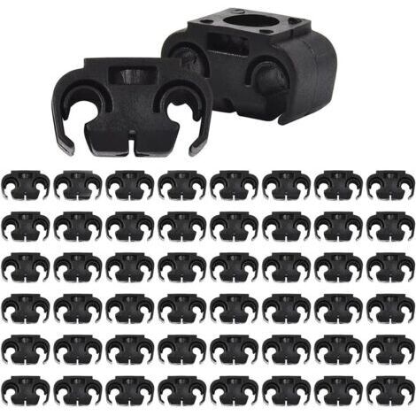 Colliers de serrage pour flexibles de frein automobile, 50 pièces, support de fixation à 2 points, double collier, plastique noir, pièces automobiles universelles