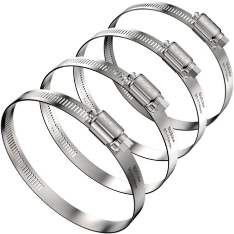 Colliers de serrage pour tuyau d'arrosage 4 x 4 pouces , Collier de serrage pour sèche,linge et conduit d'évacuation , Acier inoxydable