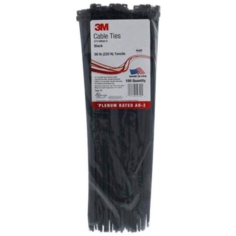 3M – Colliers de serrage Scotchflex™ 4,5mm x 280mm – Polyamide résistant aux intempéries – Pour travaux d'entretien extérieur – Lot de 100 unités - 7000035300-CC