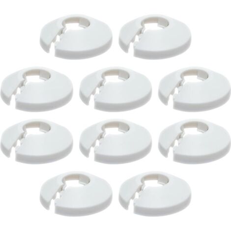 Colliers de Tuyau de Radiateur Couvercle,Radiateur Cache Tuyau,Colliers de Pipe Couvercles,Pipe Plastique Décoration Cache,Tuyaux Plomberie pour Tuyau de Chauffage D'eau 16 mm,10 Pièces,Blanc