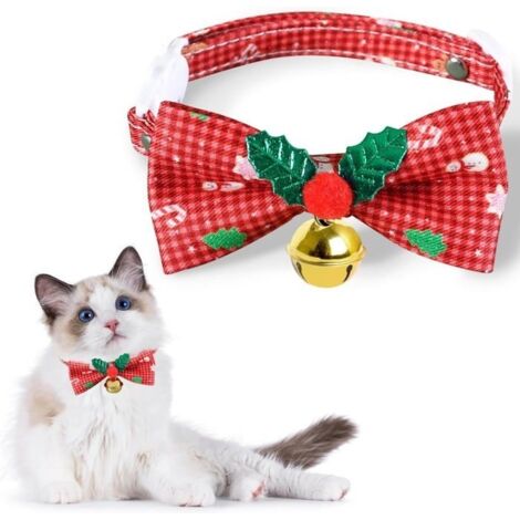 Colliers pour Chat avec clochettes et nœud Papillon, Collier élégant pour Chaton, Collier réglable pour Chat, Collier Doux pour