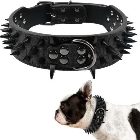 Colliers pour chiens, colliers cloutés, colliers en cuir avec clous, colliers pour chiens avec boucles de sécurité