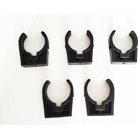 Colliers PVC de fixation à clip pince ouverte PVC 50mm (Lot de 5)
