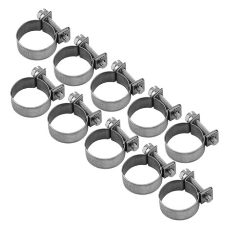 Colliers serre-fils Mini pour Ligne de Carburant en Acier Inoxydable 304 - Lot de 10 Pièces (Diamètres 6-20mm) - Pour Tuyaux, Conduits d'Air et d'Eau
