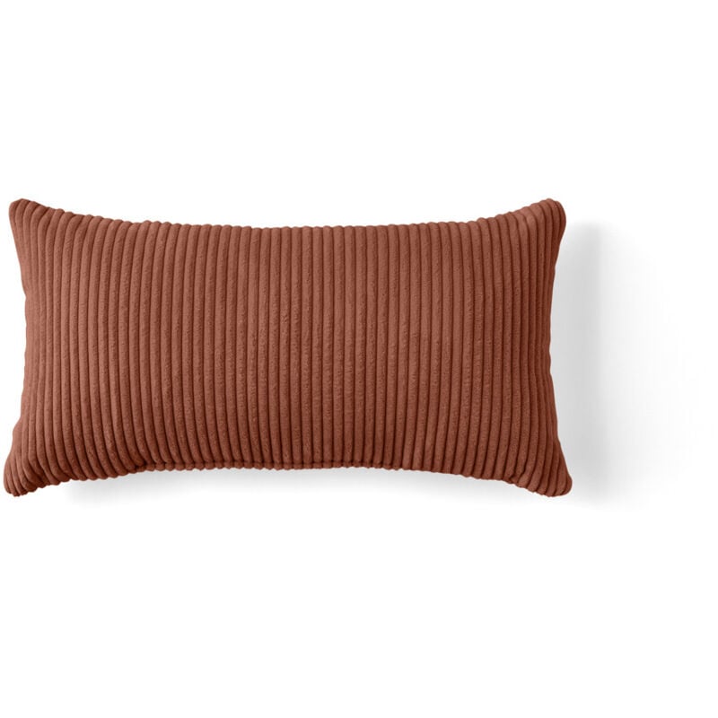 Lisa Design - Colombine - coussin - en velours côtelé - 32x63 cm - terracotta