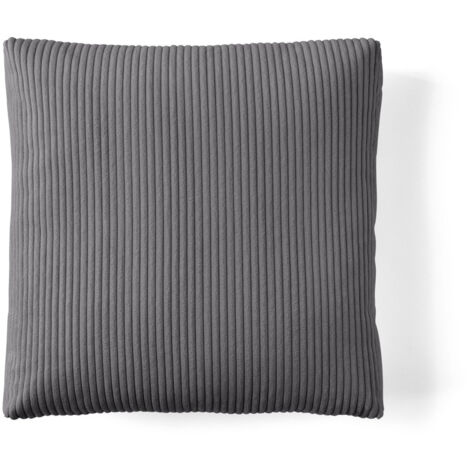 Colombine - coussin - en velours côtelé - 54x54 cm - gris foncé