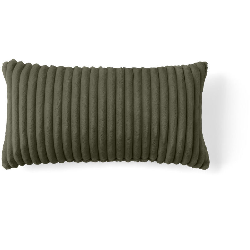 Lisa Design - Colombine - coussin - en velours côtelé grosses côtes - 32x63 cm - vert