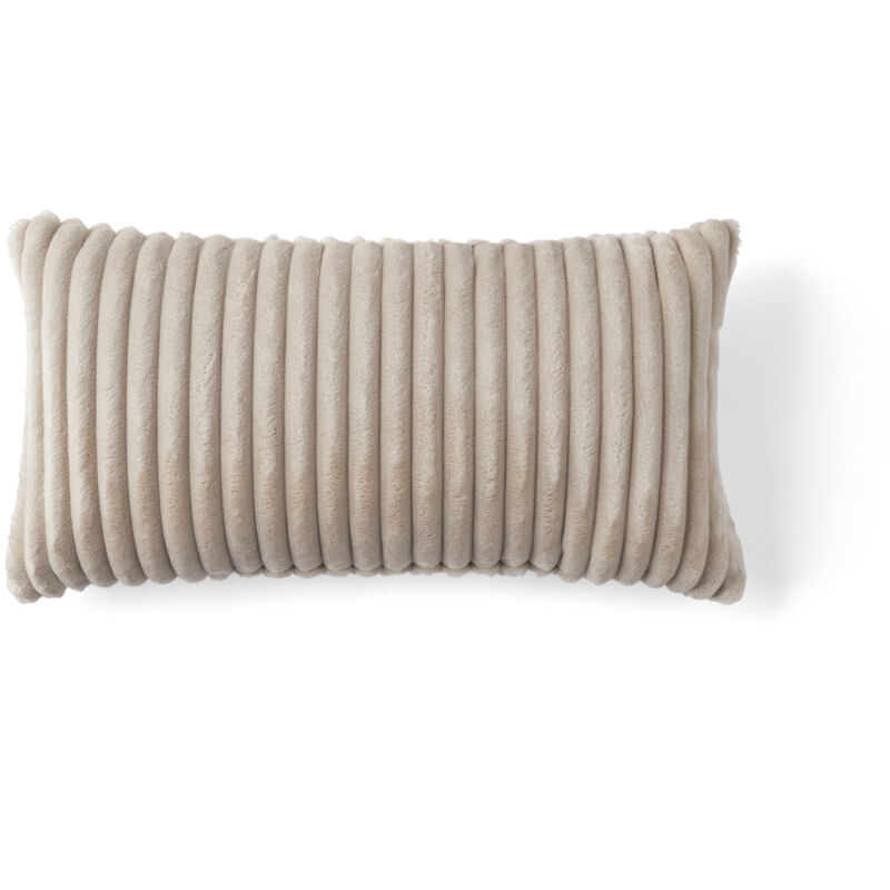 Lisa Design - Colombine - coussin - en velours côtelé grosses côtes - 32x63 cm - beige