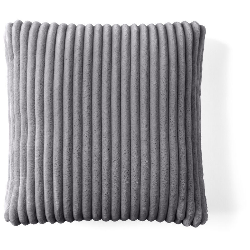 Lisa Design - Colombine - coussin - en velours côtelé grosses côtes - 54x54 cm - gris