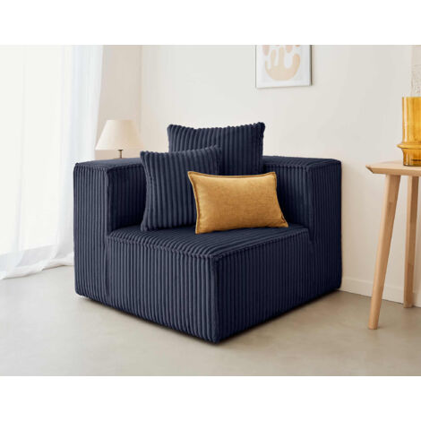 Colombine - sitzelement beidseitig montierbar - großer geripptem cord - blau