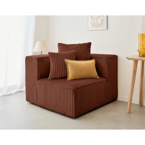 Colombine - sitzelement beidseitig montierbar - großer geripptem cord - terrakotta