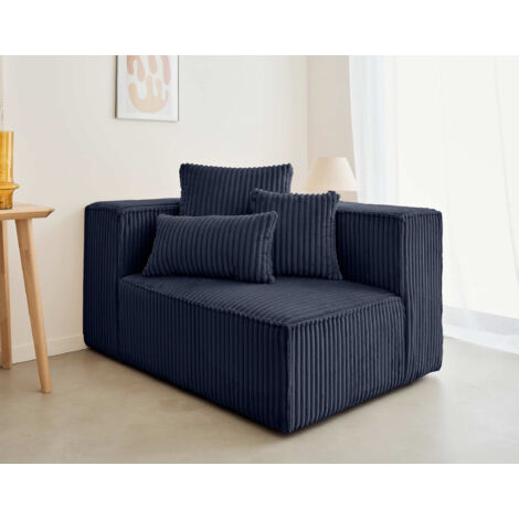 Colombine - sitzelement links - großer geripptem cord - blau