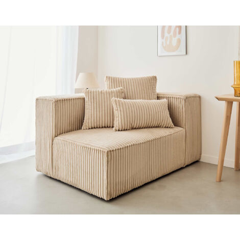 Colombine - sitzelement rechts - großer geripptem cord - beige