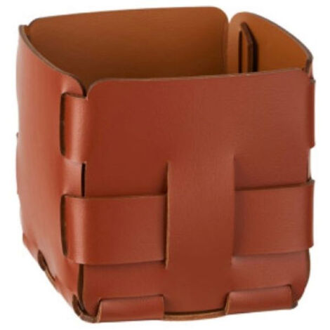 COLOMBO DESIGN Cestino Minibottega Bordeaux/Cognac, 12X12 H13  serie ADJ codice prod: BADJ1013-3009