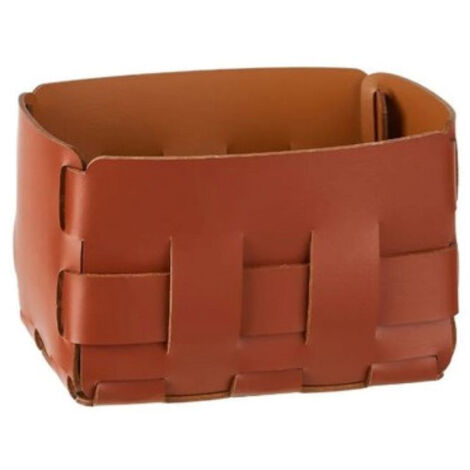 COLOMBO DESIGN Cestino Minibottega Bordeaux/Cognac, 12X19 H13  serie ADJ codice prod: BADJ1012-3009
