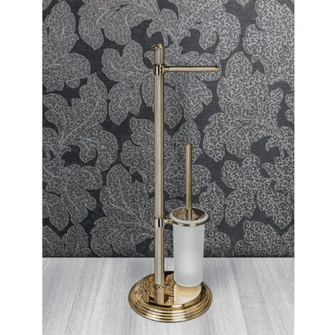 COLOMBO DESIGN Hermitage piantana da portarotolo e scopino ottone antico codice prod: B33180OA