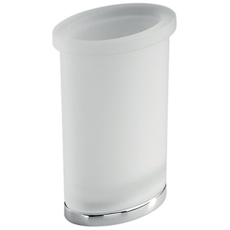 COLOMBO DESIGN Land porta bicchiere d'appoggio vetro satinato cromato codice prod: B28410CR-VAN