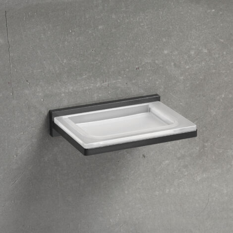 COLOMBO DESIGN Look b1601 porta sapone parete vetro acidato naturle grafite codice prod: B16010GL-VAN