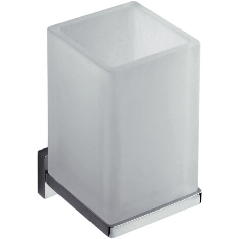 COLOMBO DESIGN Look b1602 porta bicchiere parete van/bm portabicch bianco op vetro acidato natur codice prod: B16020BM-VAN