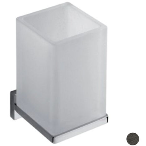 COLOMBO DESIGN Look b1602 porta bicchiere parete vetro acidato naturale grafite mat codice prod: B16020GM-VAN