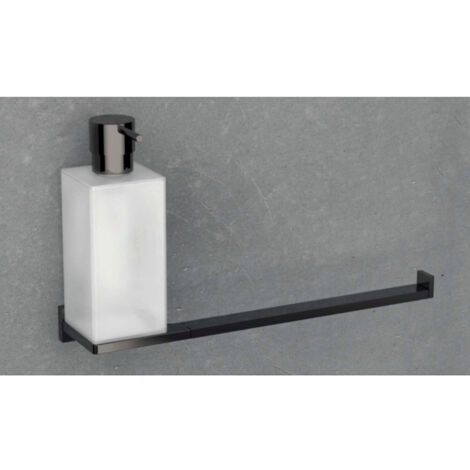COLOMBO DESIGN Look b1674 dosatore sapone porta salviette vetro acidato naturale grafite codice prod: B16740GL-VAN