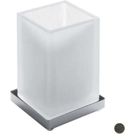 COLOMBO DESIGN Look porta bicchiere appoggio vetro satinato  grafite mat codice prod: B16410GM-VAN