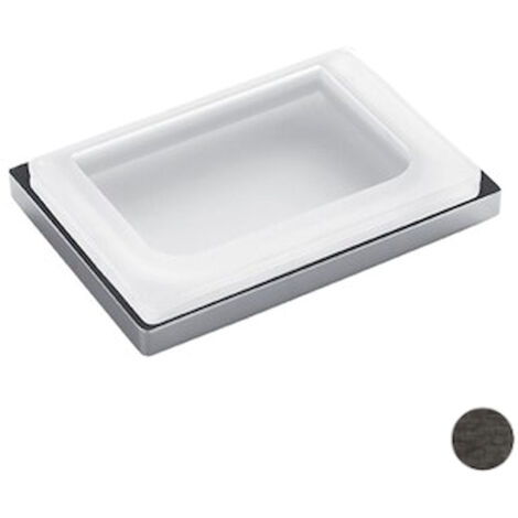 COLOMBO DESIGN Look porta sapone appoggio vetro satianto grafite mat codice prod: B16400GM-VAN