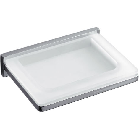 COLOMBO DESIGN Look porta sapone per muro vetro acidato cromato codice prod: B16010BM-VAN