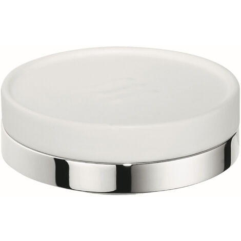 Colombo Design NORDIC porta sapone d'appoggio, finitura cromo/bianco opaco B52400CR-CBO