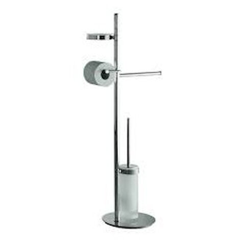 COLOMBO DESIGN Planets piantana con porta salvietta, sapone, rotolo e scopino cromato codice prod: B98430CR