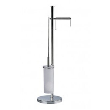 COLOMBO DESIGN Plus piantana con porta rotolo scopino cromato codice prod: W49350CR