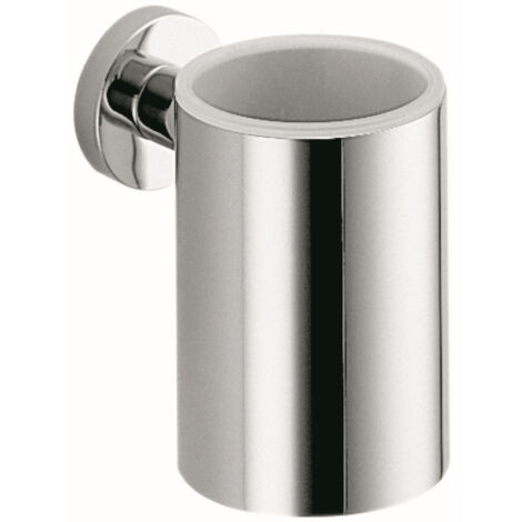 COLOMBO DESIGN Plus porta bicchiere inamovibile vetro satinato interno cromato codice prod: W49020CR